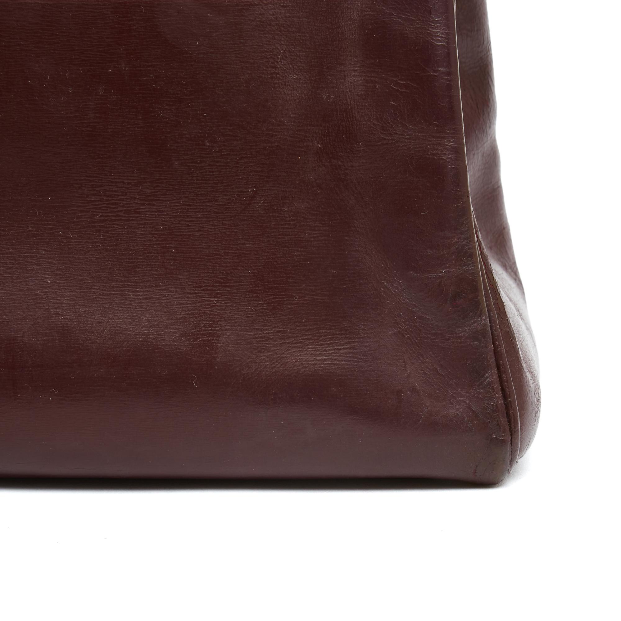 Hermès 1981 Sac Kelly 35 Burgundy Dark Red Leather Bag Hermes For Sale 6