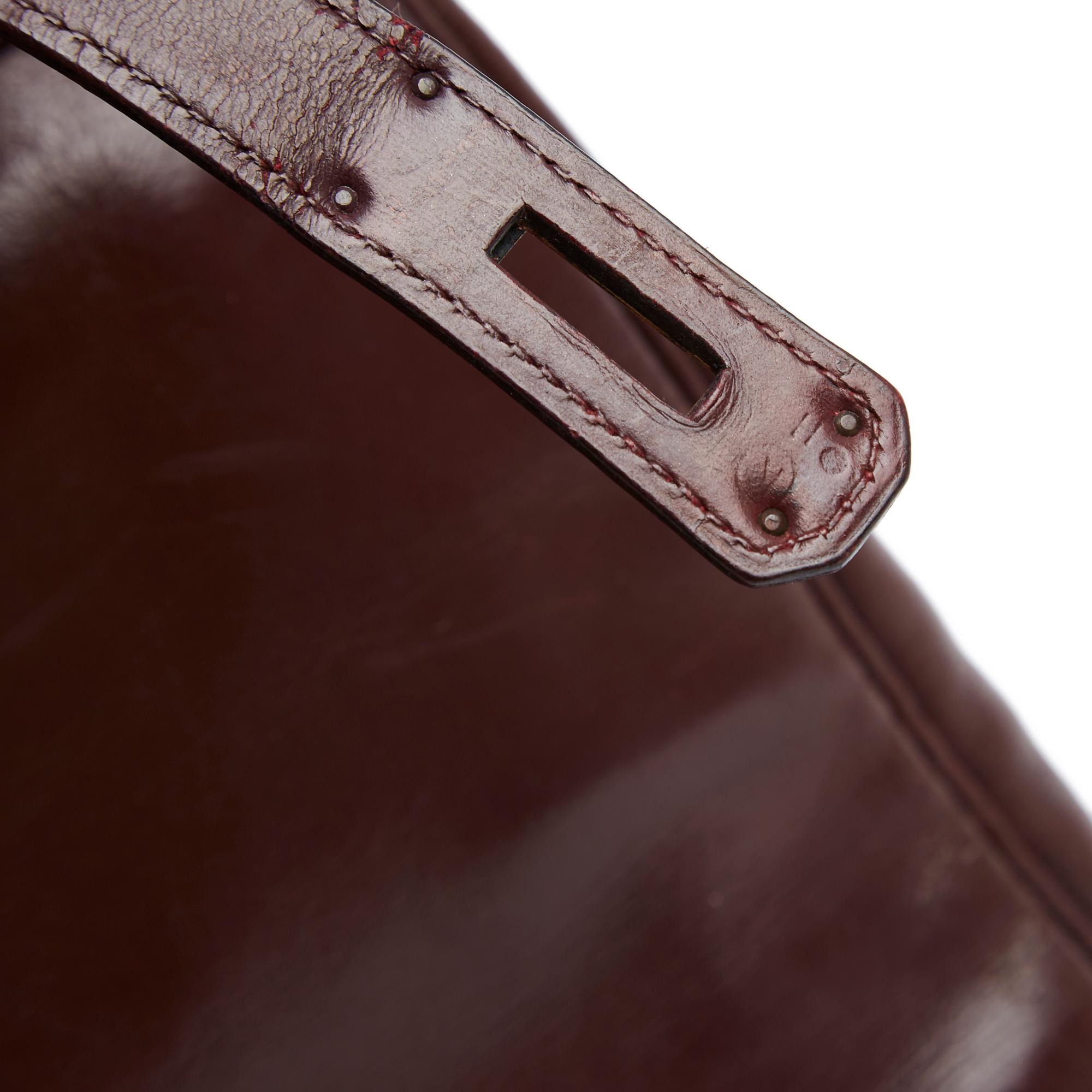 Hermès 1981 Sac Kelly 35 Burgundy Dark Red Leather Bag Hermes For Sale 10