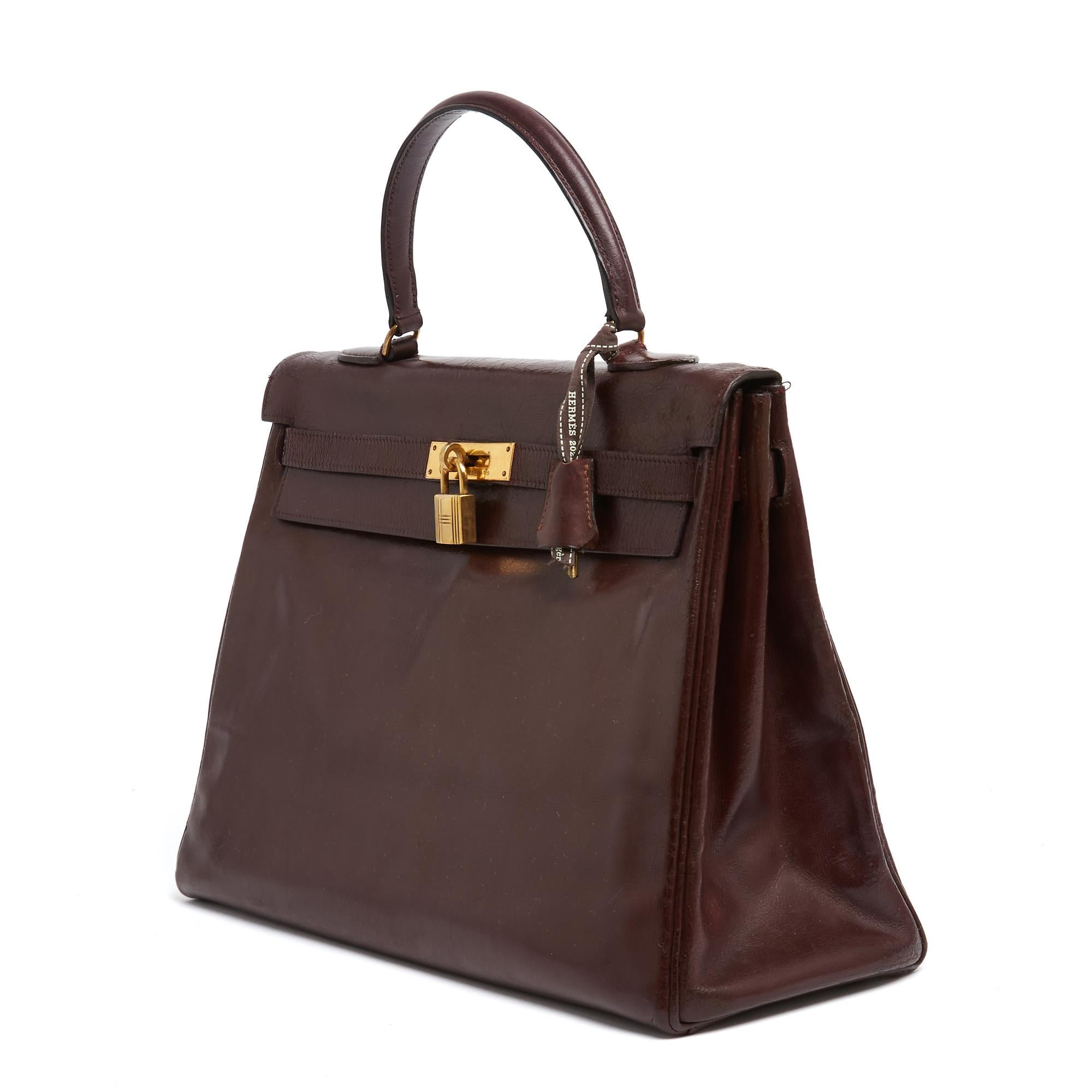 Hermès Kelly model bag, size 35, in burgundy 
