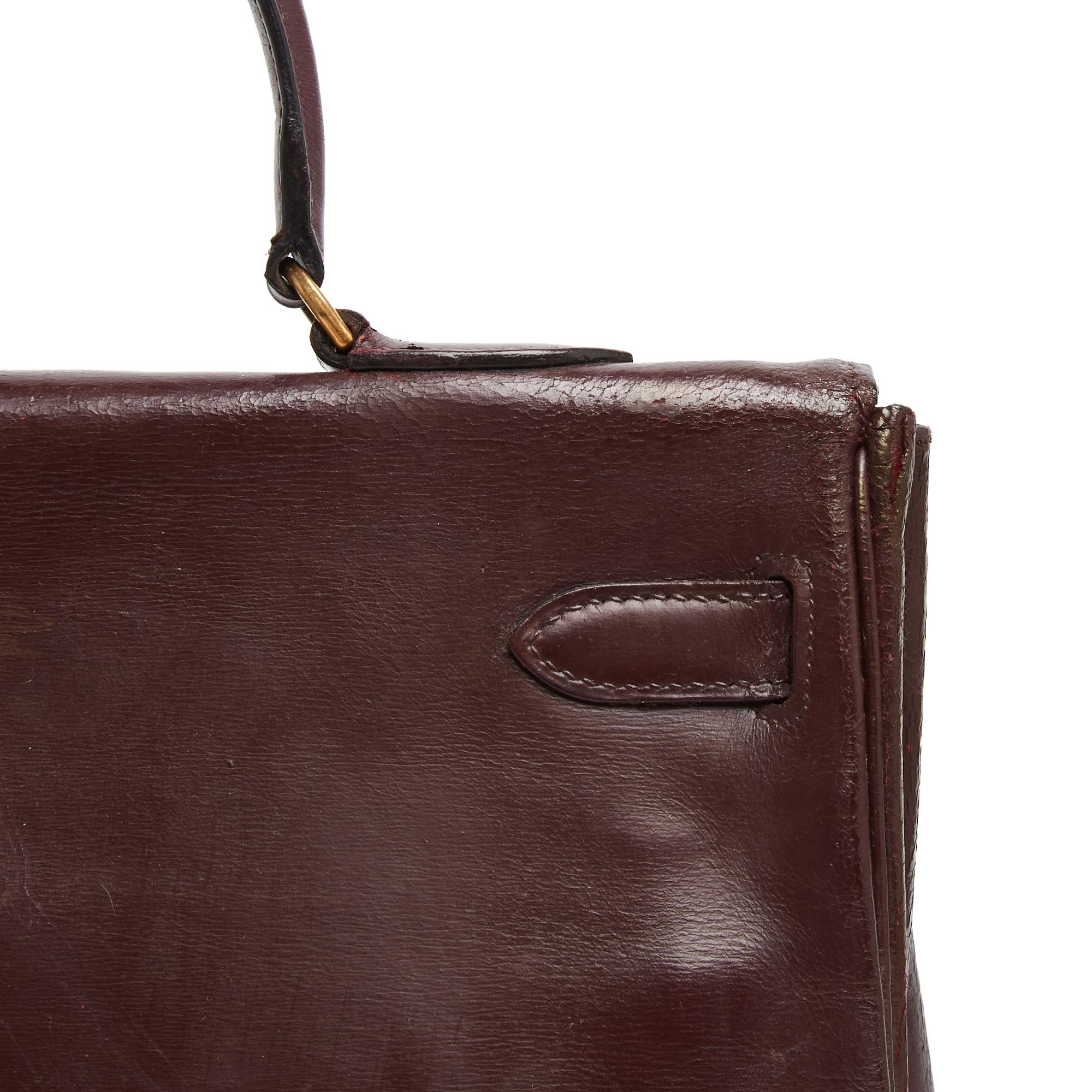 Hermès 1981 Sac Kelly 35 Burgundy Dark Red Leather Bag Hermes For Sale 1