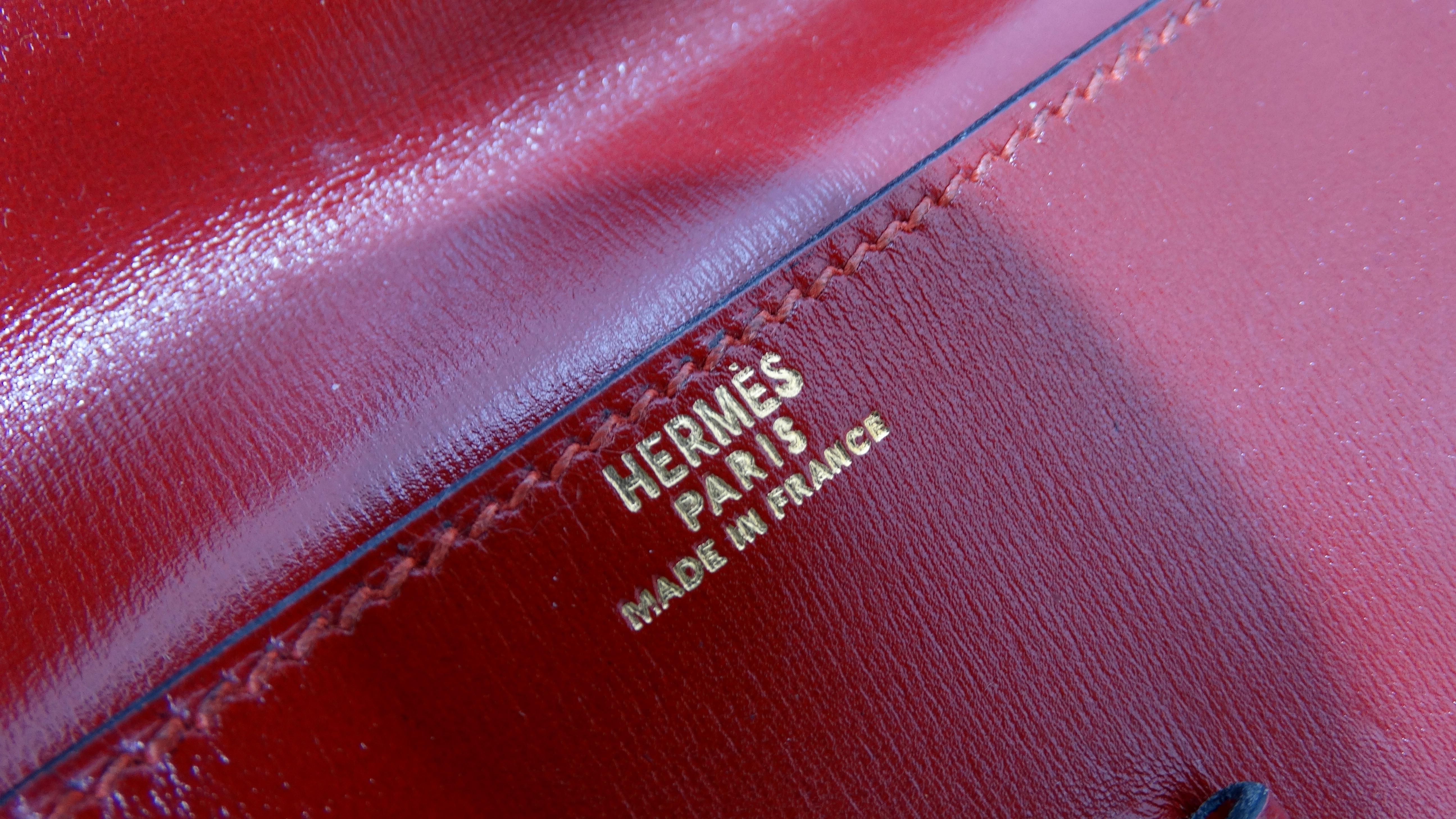 Red Hermès 1983 Écritoire De Voyage Shoulder Purse