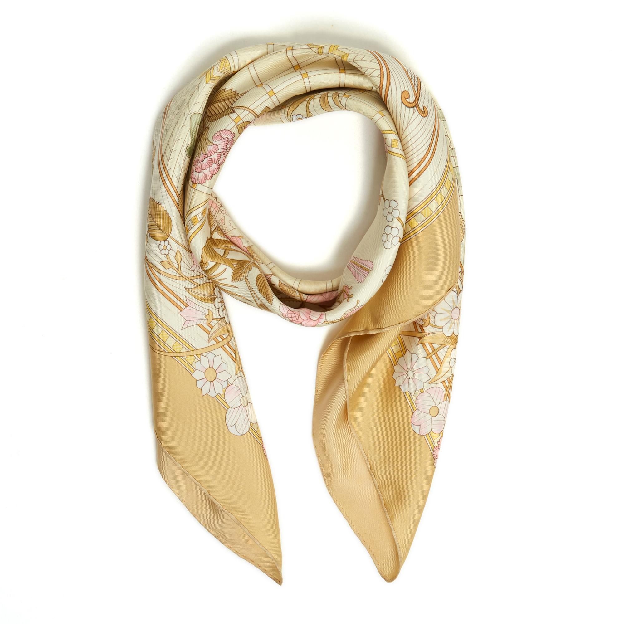 Hermès 1984 Foulard Soie Carré 90 Jeu de Paille Paja Seda Sarga Bufanda Hermes en Bueno estado para la venta en PARIS, FR