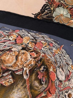 Hermes 1987 Faune et Flore du Texas by Olivier Kermit Foulard en soie