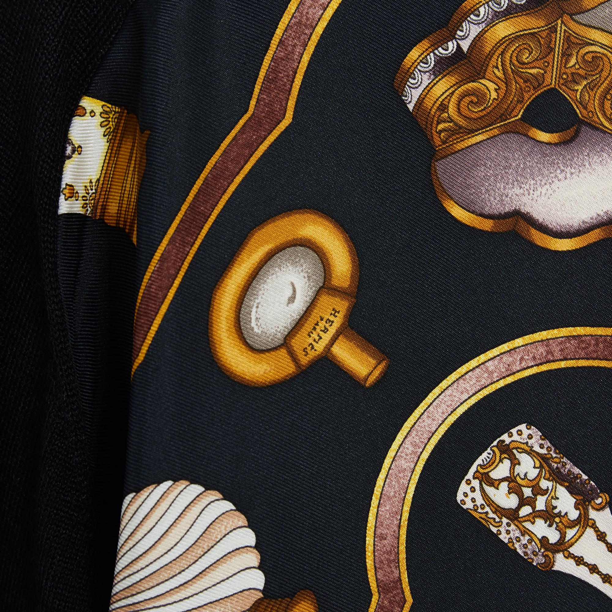 Hermès 1988 Pull Twillaine FR42 Flacon Schwarz Kaschmir Pullover UK12 US10 Hermes für Damen oder Herren im Angebot