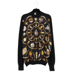 Hermès 1988 Pull Twillaine FR42 Flacon Pull en cachemire noir UK12 US10 Hermes