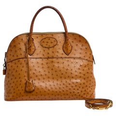 Hermès 1989 Sac Bolide 35 Precious Gold Leather Bolide Bag With Strap Hermes