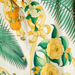 Hermes 1989 Top FR36 Oversize in Twill di Seta Fleurs de l'Opéra US6