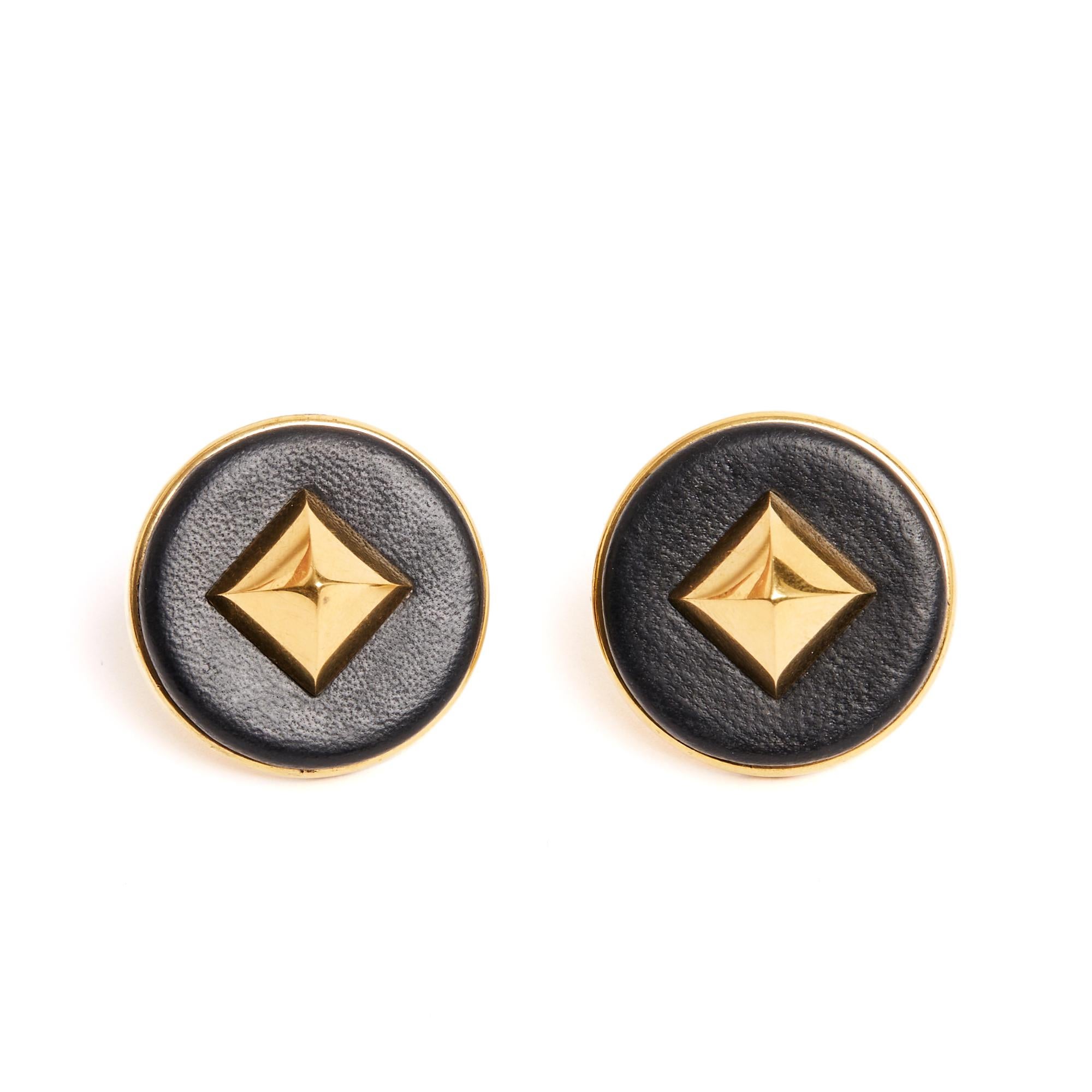 Women's or Men's Hermès 1990 Boucles oreille Collier de Chien Medor Maxi Clip on Earrings Hermes