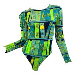 Hermes 1990s Biblotheque by Hugo Grygkar Body in seta verde anni 90