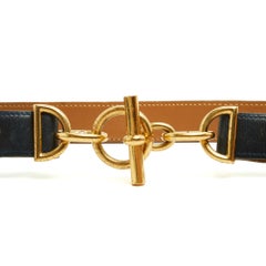 Hermès 1990s Ceinture Chaine d Ancre T80 Adjustable M Black Leather Belt Hermes