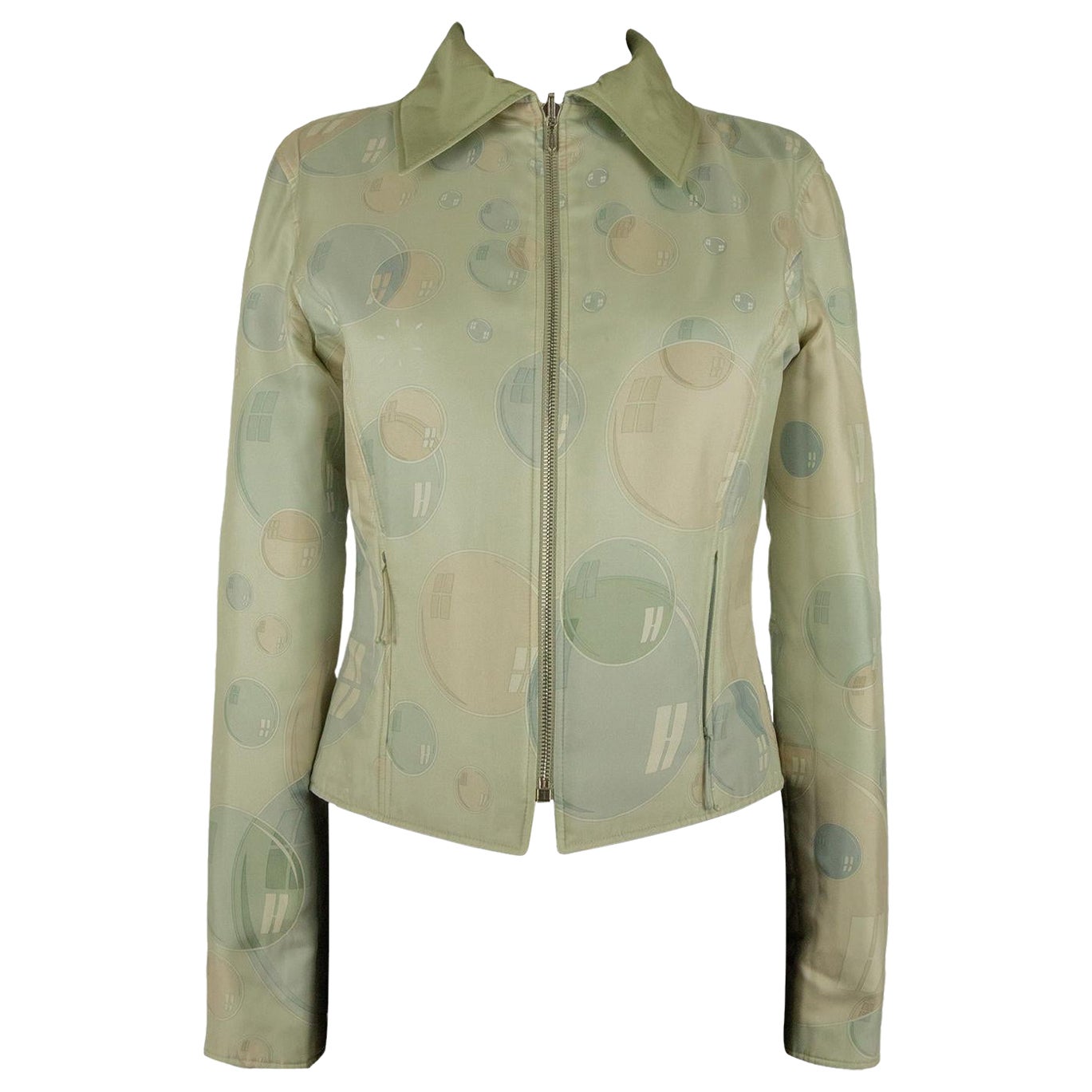 Chaqueta con estampado de burbujas reversible Hermès años 90