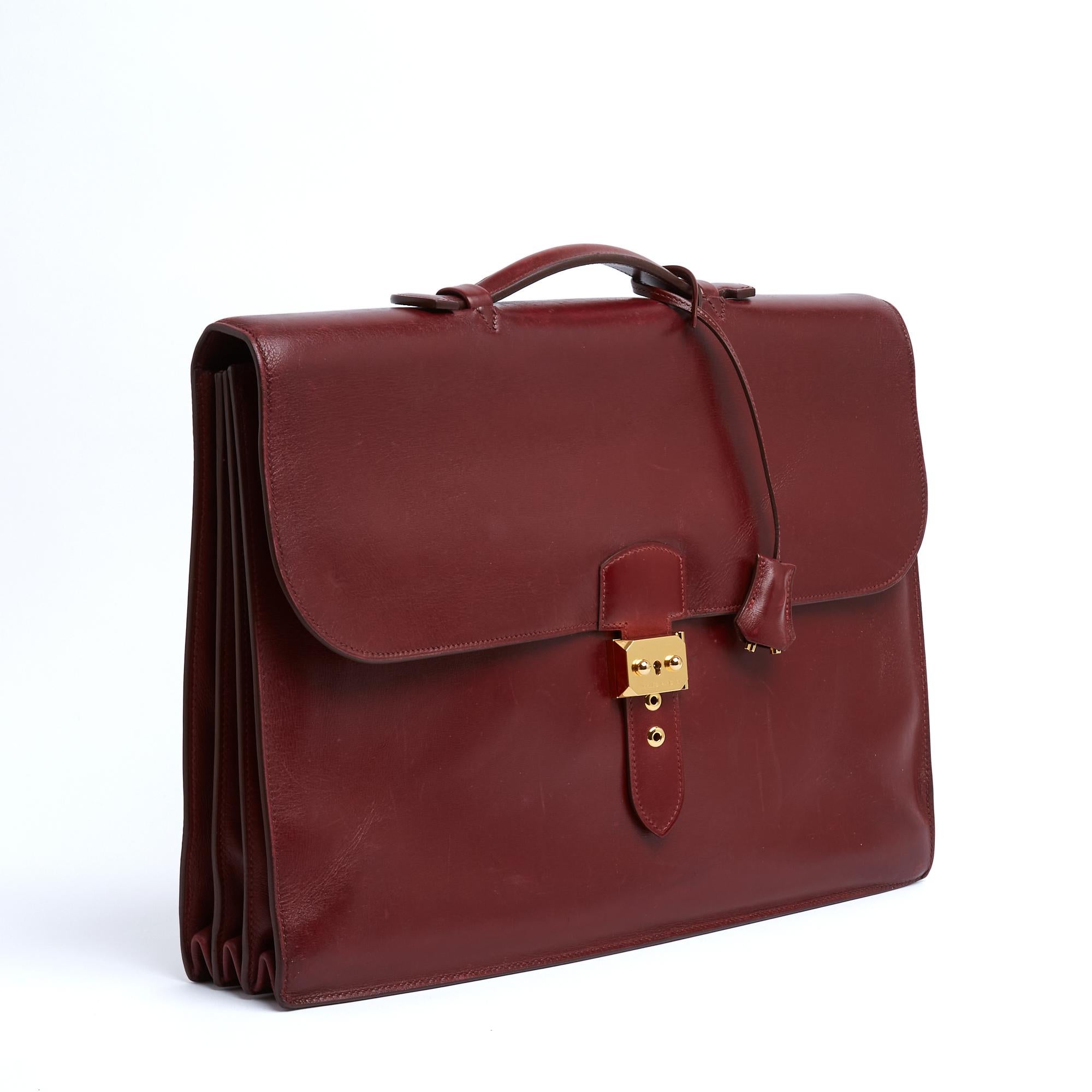 Hermès briefcase model Sac à dépêches in smooth Hermès red 