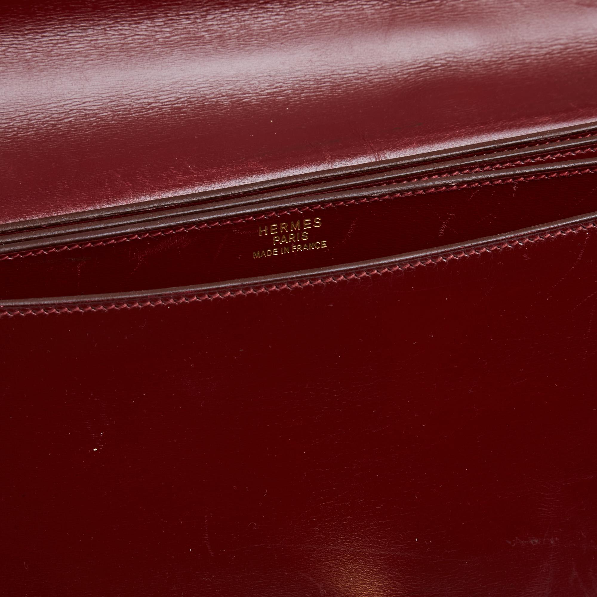Hermès 1990s Sac a depeches 41 Hermes Red box leather brief case hand bag For Sale 2