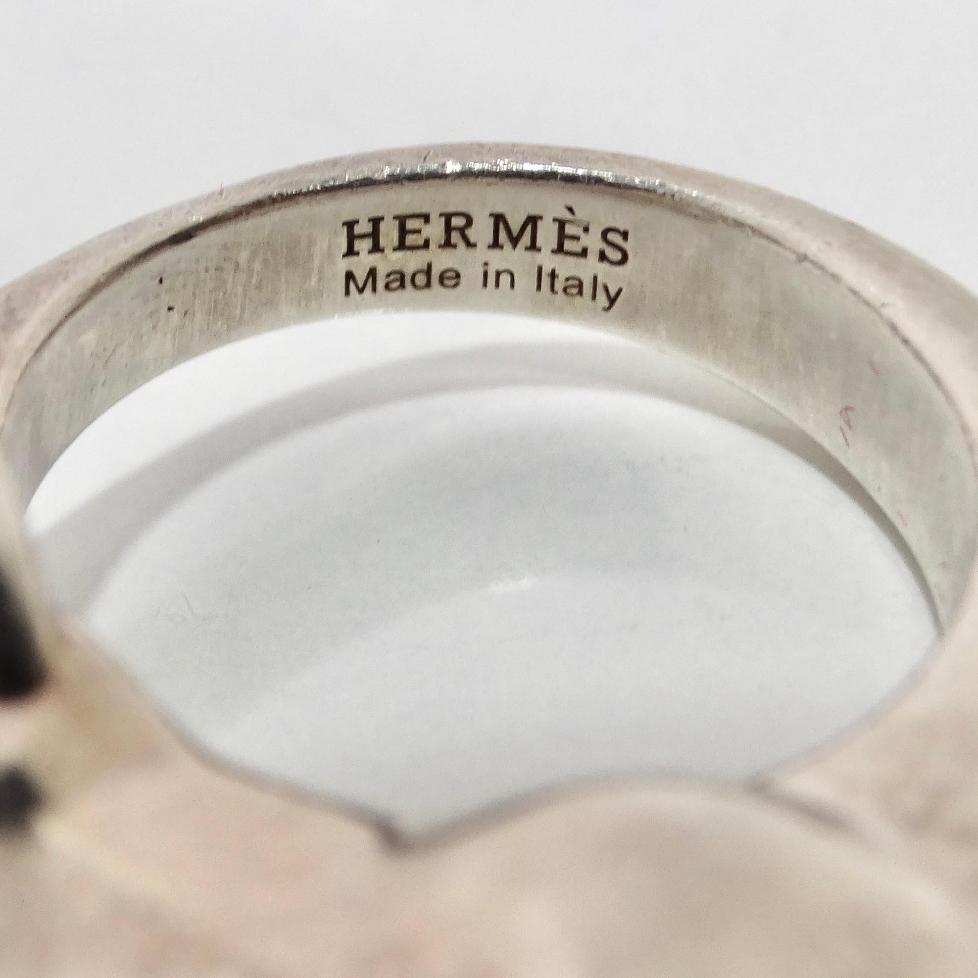 Silberner Gallop-Ring von Hermes, 1990er Jahre im Zustand „Gut“ im Angebot in Scottsdale, AZ