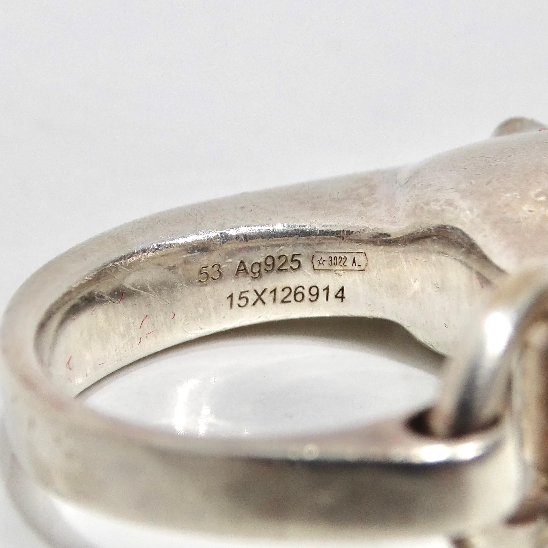 Hermes 1990s Silver Gallop Ring For Sale 2