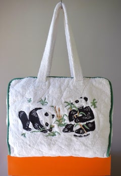 HERMÈS - 1990s Vintage Unisex Animal-Print Cotton Shopper Bag