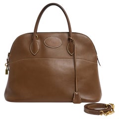 Vintage Hermès 1991 Sac Bolide 35 Brown Leather Bolide Bag With Strap Hermes Spa