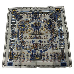 Hermes 1994 "Astres et Soleil" Rare Silk 16.5"x16.5" Scarf by A. Faivre