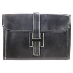 Hermès 1994 Jige 29cm Box Leather Clutch
