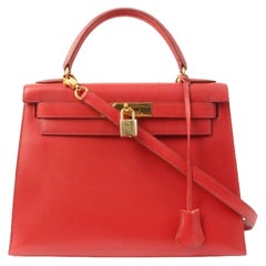 Hermes 1994 Made Kelly Bag 28Cm Rouge Vif