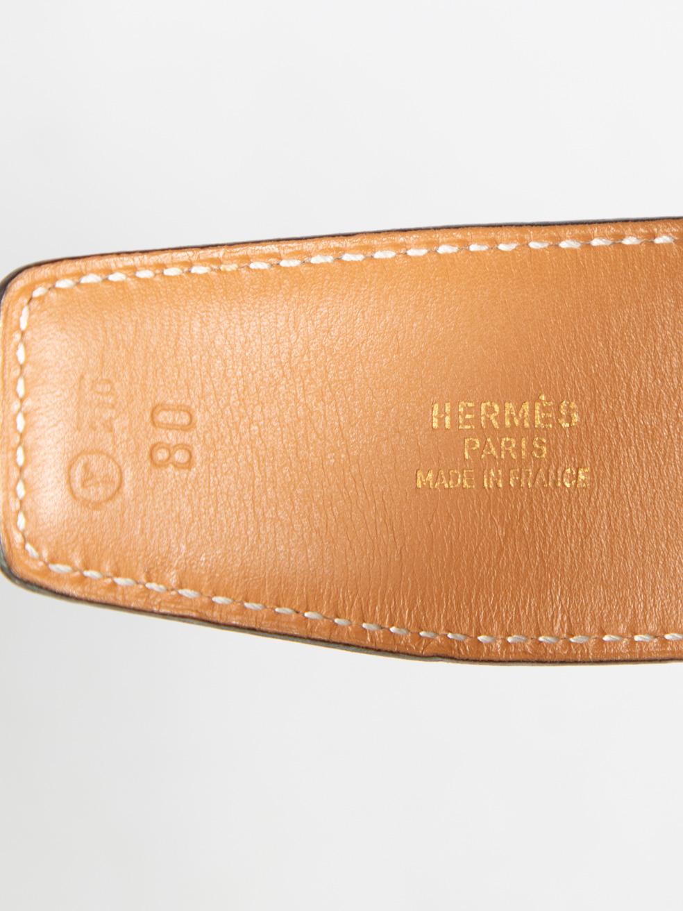 Hermès 1995 Black Leather H Buckle Belt 2