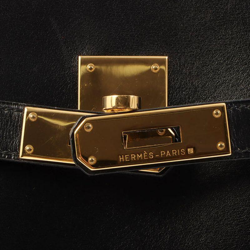 Hermes 1995 Made Kelly Sports Bag Pm Black 4