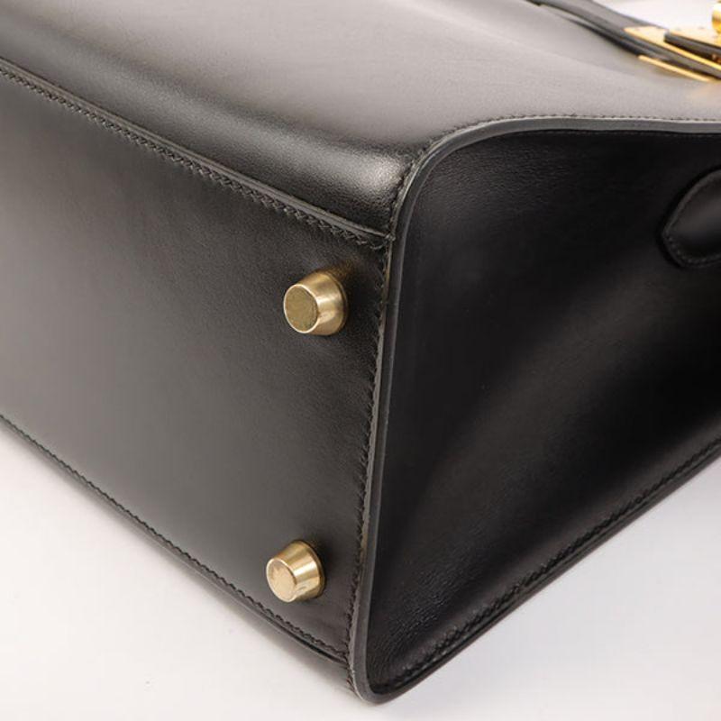 Hermes 1995 Made Kelly Sports Bag Pm Black 6