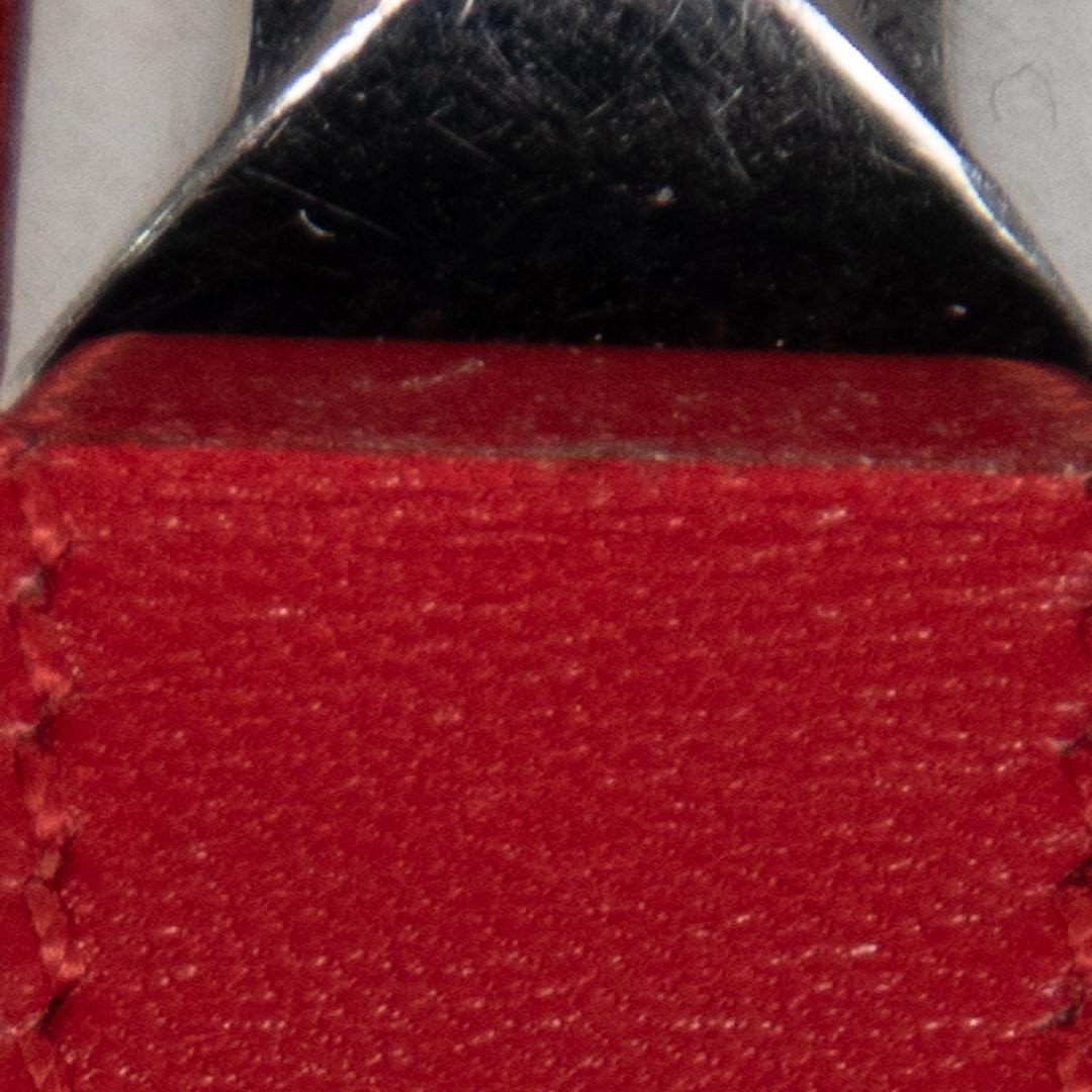 Hermès 1995 Silver With Red Leather Médor Watch 1