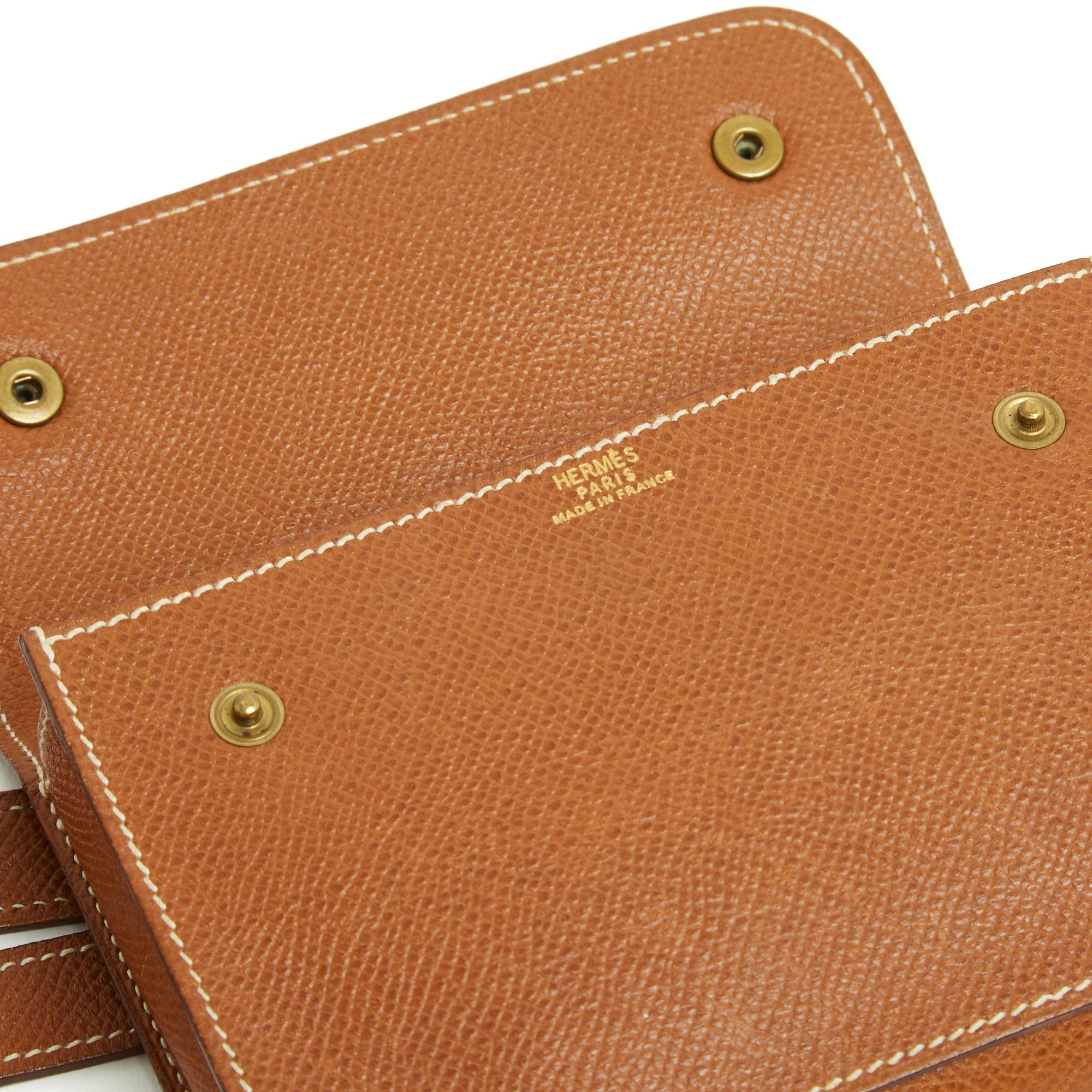 Women's or Men's Hermès 1995s Sac ceinture Floride Epsom leather bag clutch on belt Hermes