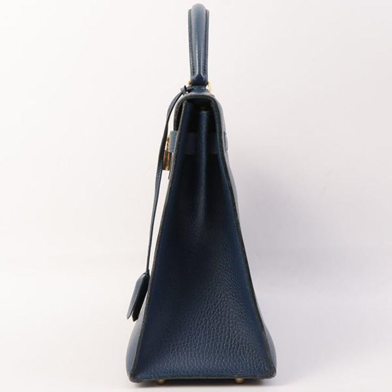 Hermes 1996 Made Kelly Top Handle Bag 32Cm Blue 1