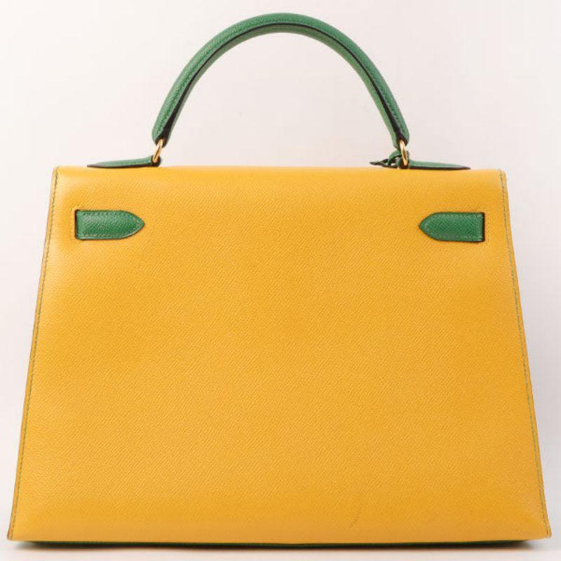 Hermes 1997 Made Kelly Bag 32Cm Red/Yellow/Green In Good Condition In London, GB