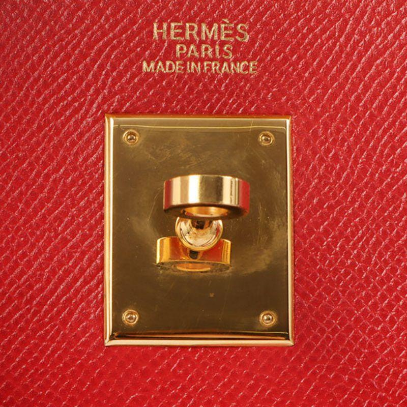 Hermes 1997 Made Kelly Bag 32Cm Red/Yellow/Green 5