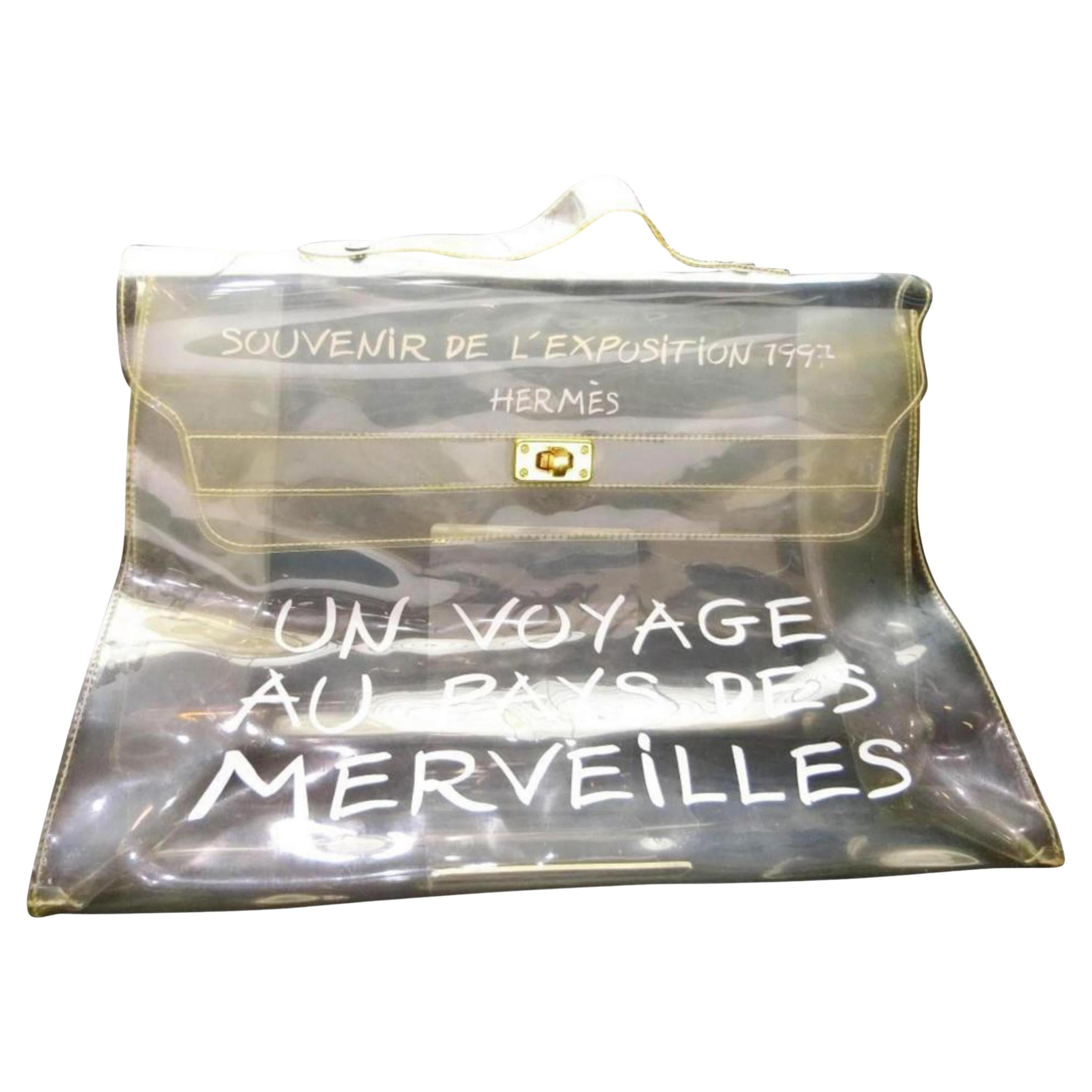 Hermès 1997 Souvenir De L'exposition Clear Kelly Translucent 241116 For Sale