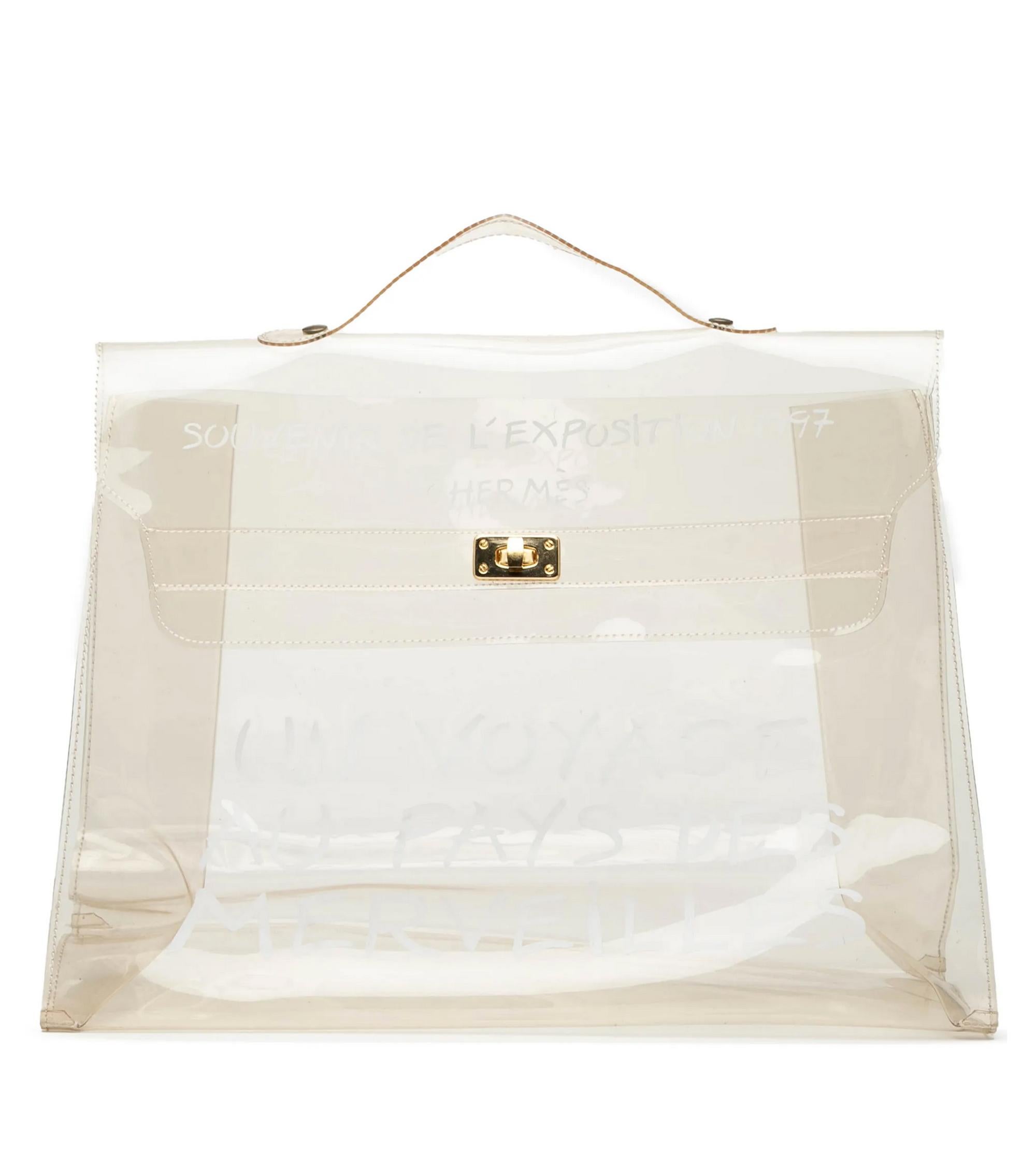 Hermes 1997 Vinyl Souvenir De L Exposition Jelly Kelly Bag For