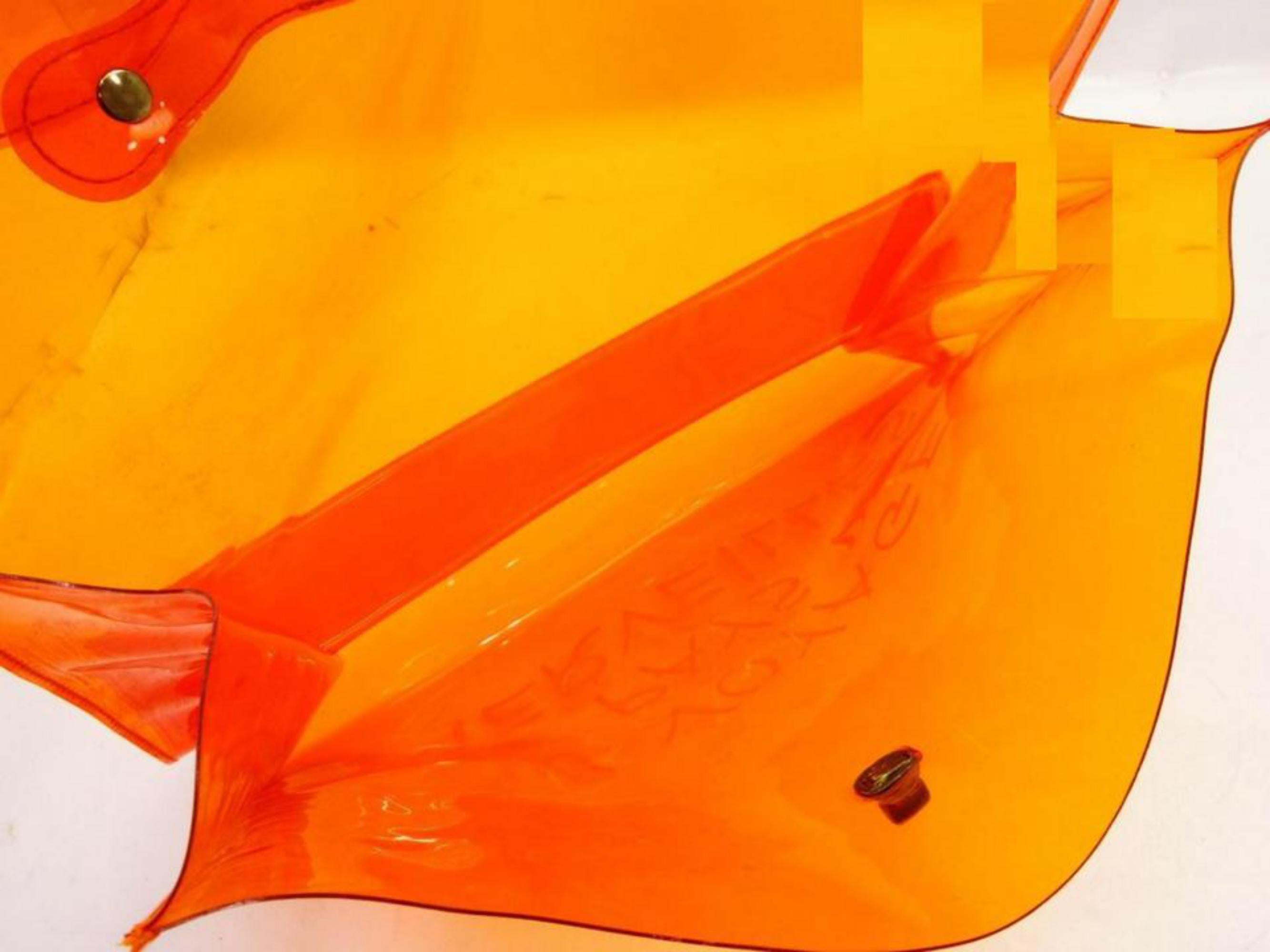 Hermès 1998 Clear Orange Souvenir De L'Exposition Kelly Translucent 241115
Measurements: Length: 15.5 