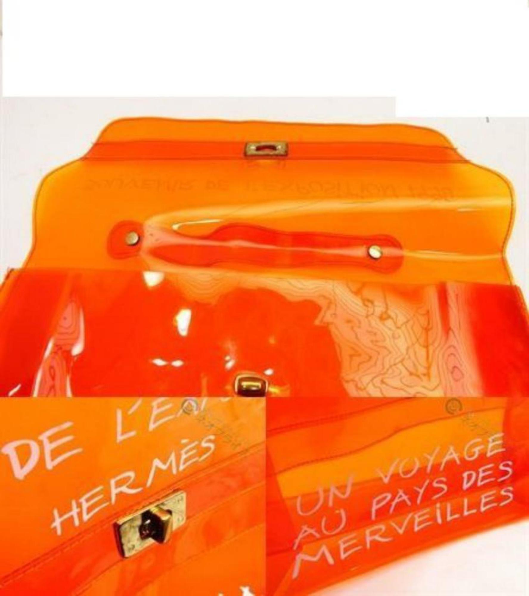 Hermès 1998 Clear Orange Souvenir De L'Exposition Kelly Translucent 241115 For Sale 1