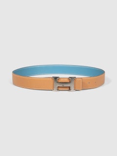 Hermès 1998 Leather H Buckle Reversible Belt
