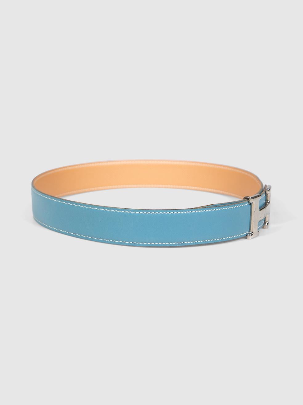 Hermès 1998 Leather H Buckle Reversible Belt In condizioni buone in vendita a London, GB