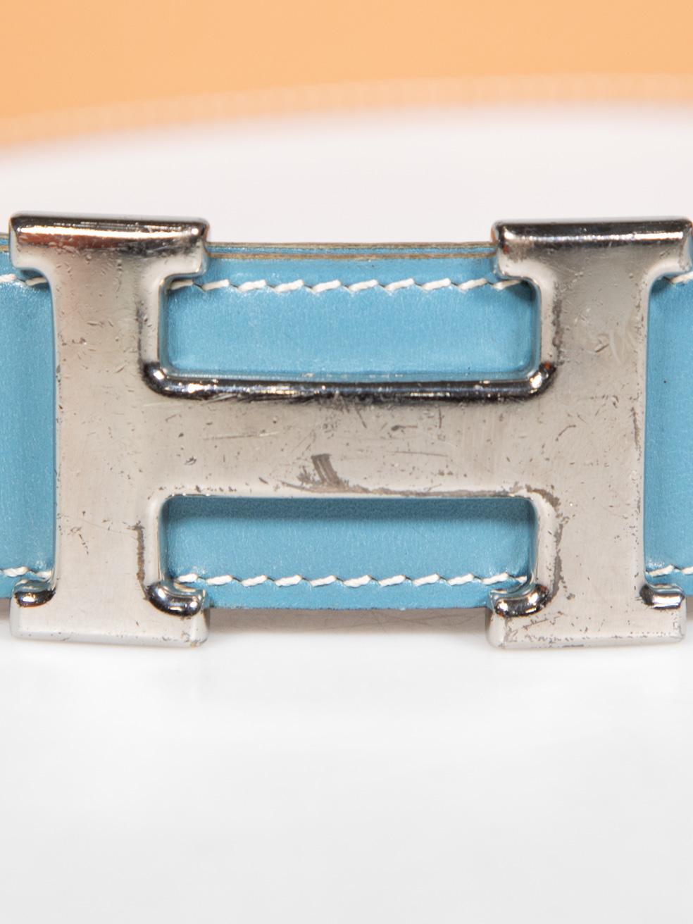 Hermès 1998 Leather H Buckle Reversible Belt in vendita 2