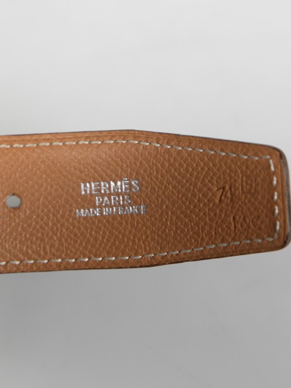Hermès 1998 Leather H Buckle Reversible Belt in vendita 3