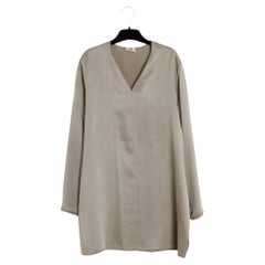 Hermès 1998 Top FR38 Martin Margiela Grey Silk Twill Blouse UK10 US8 Hermes