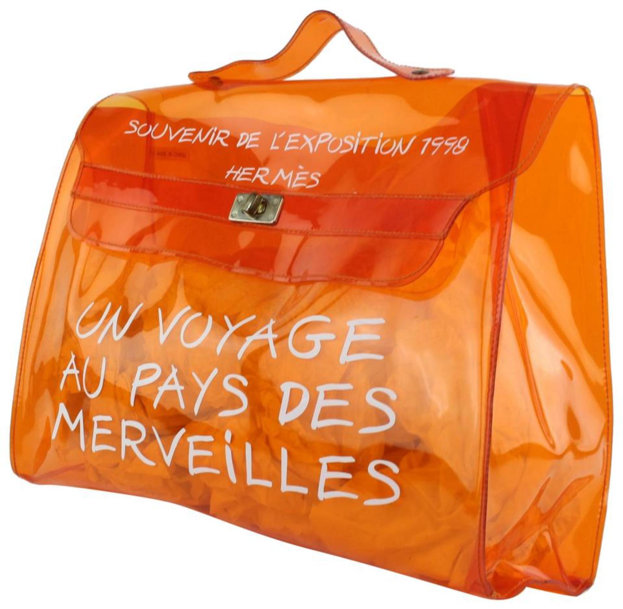 Hermès 1998 Translucent Orange L'exposition Clear Souvenir Kelly 4H52a 4