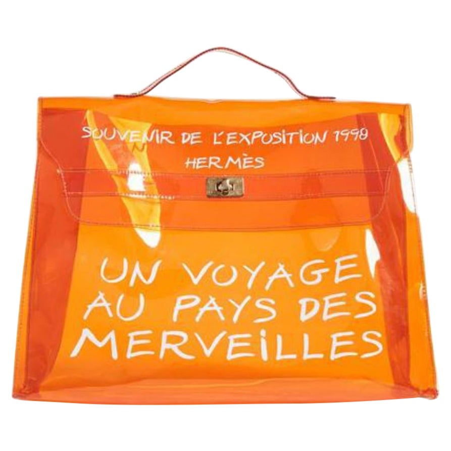 Hermès 1998 Arancione traslucido L'exposition Clear Souvenir Kelly 4H52a