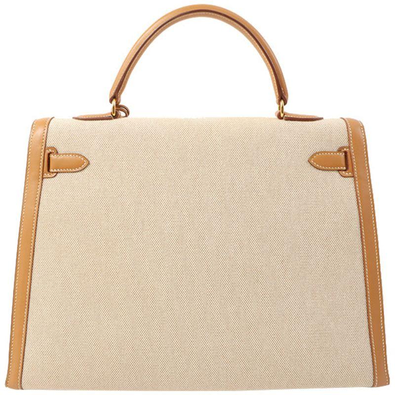 Hermes 1999 Made Kelly Bag 35Cm Natural/Natural In Good Condition In London, GB