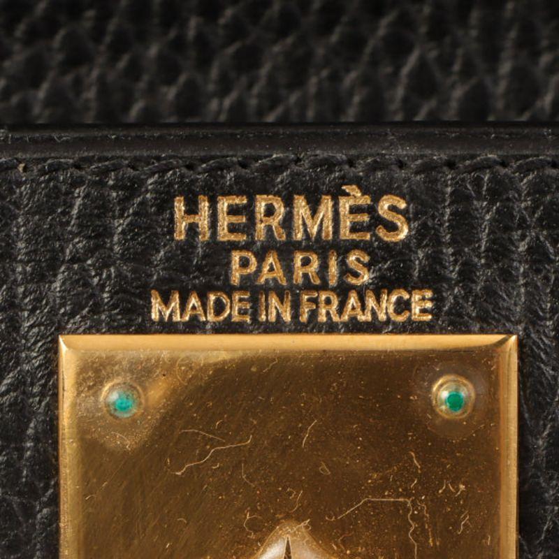Hermes 1999 Made Kelly Top Handle Bag 28Cm Black 5