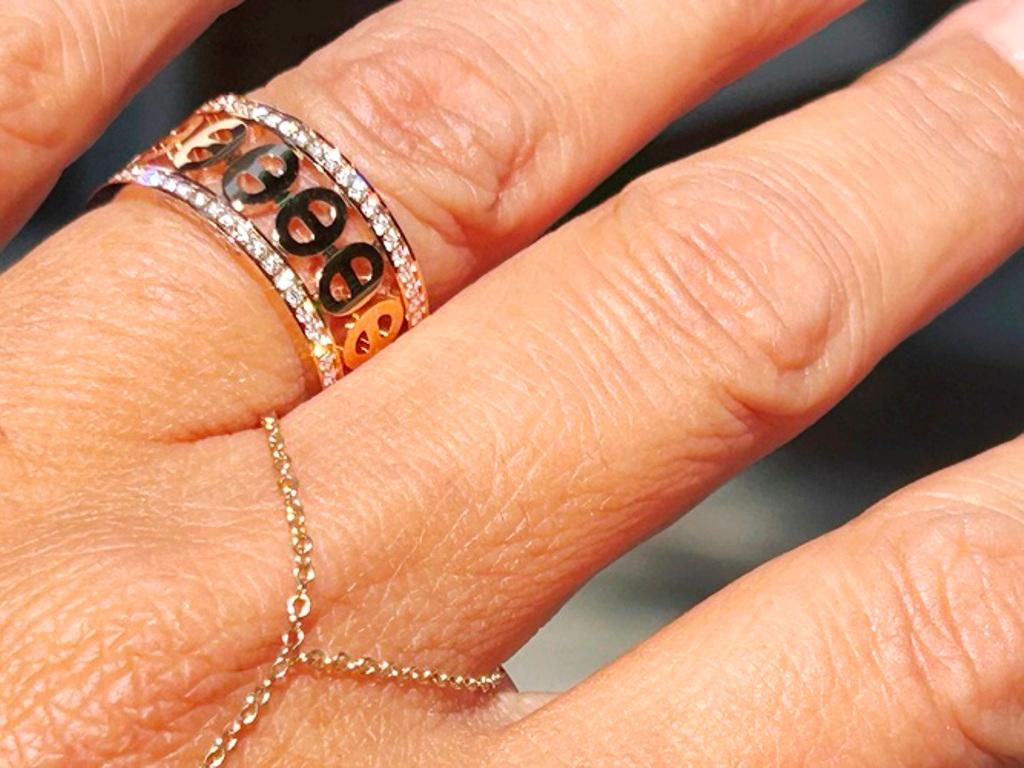 Bague Chaine d'Ancre Divine en or rose 1K d'Hermes 0,43 carats en vente 1