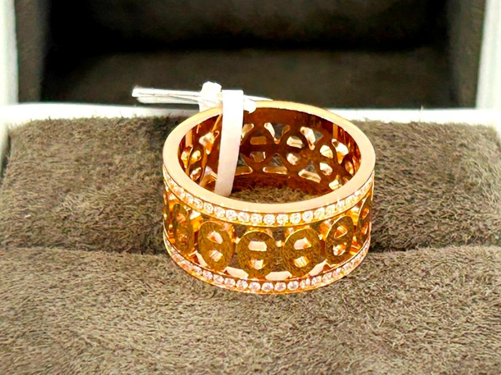 Bague Chaine d'Ancre Divine en or rose 1K d'Hermes 0,43 carats en vente 2