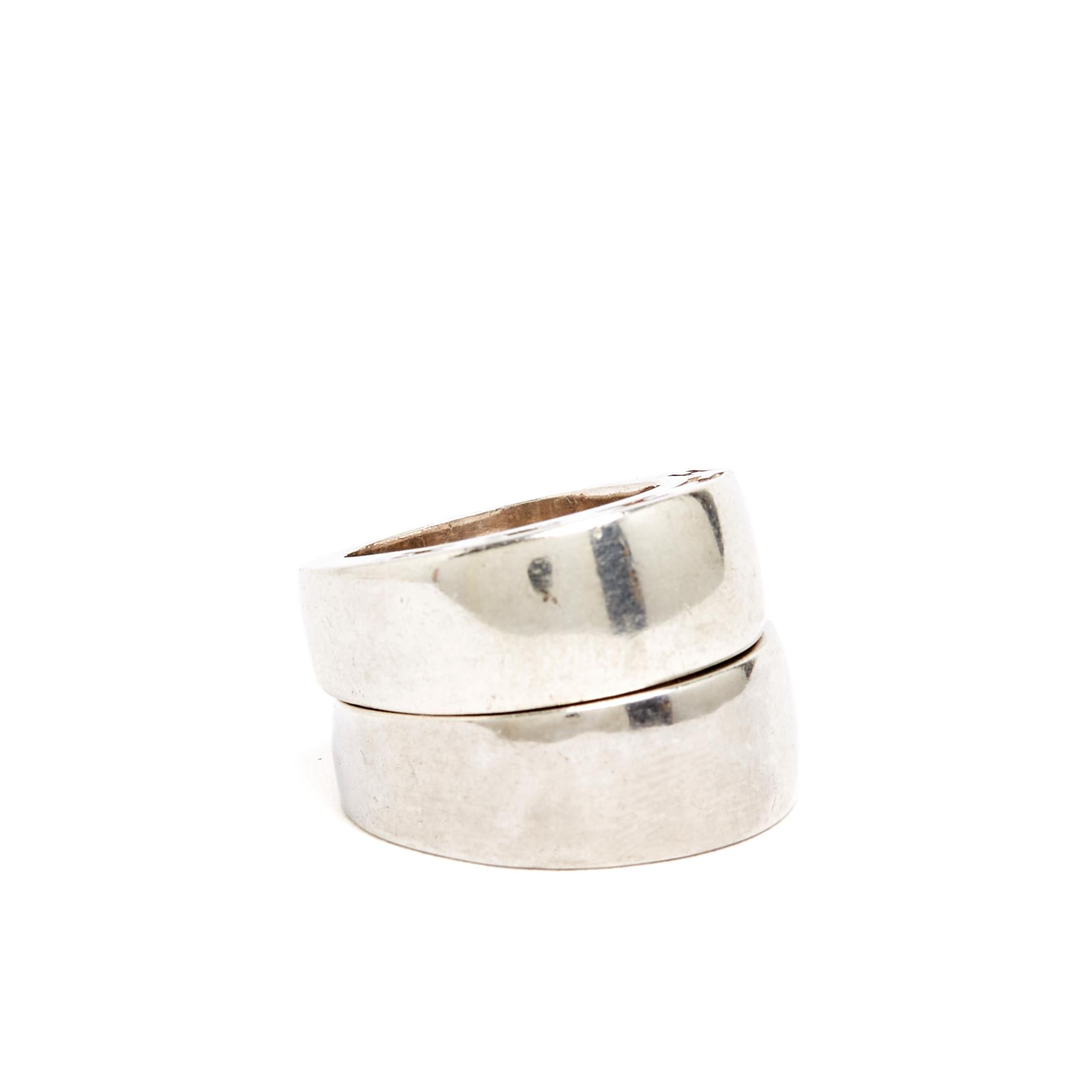 Hermès 2 bagues Argent Clarté  T48 Silver Sterling Clarte  Ring x 2 US4.5 Hermes For Sale 1