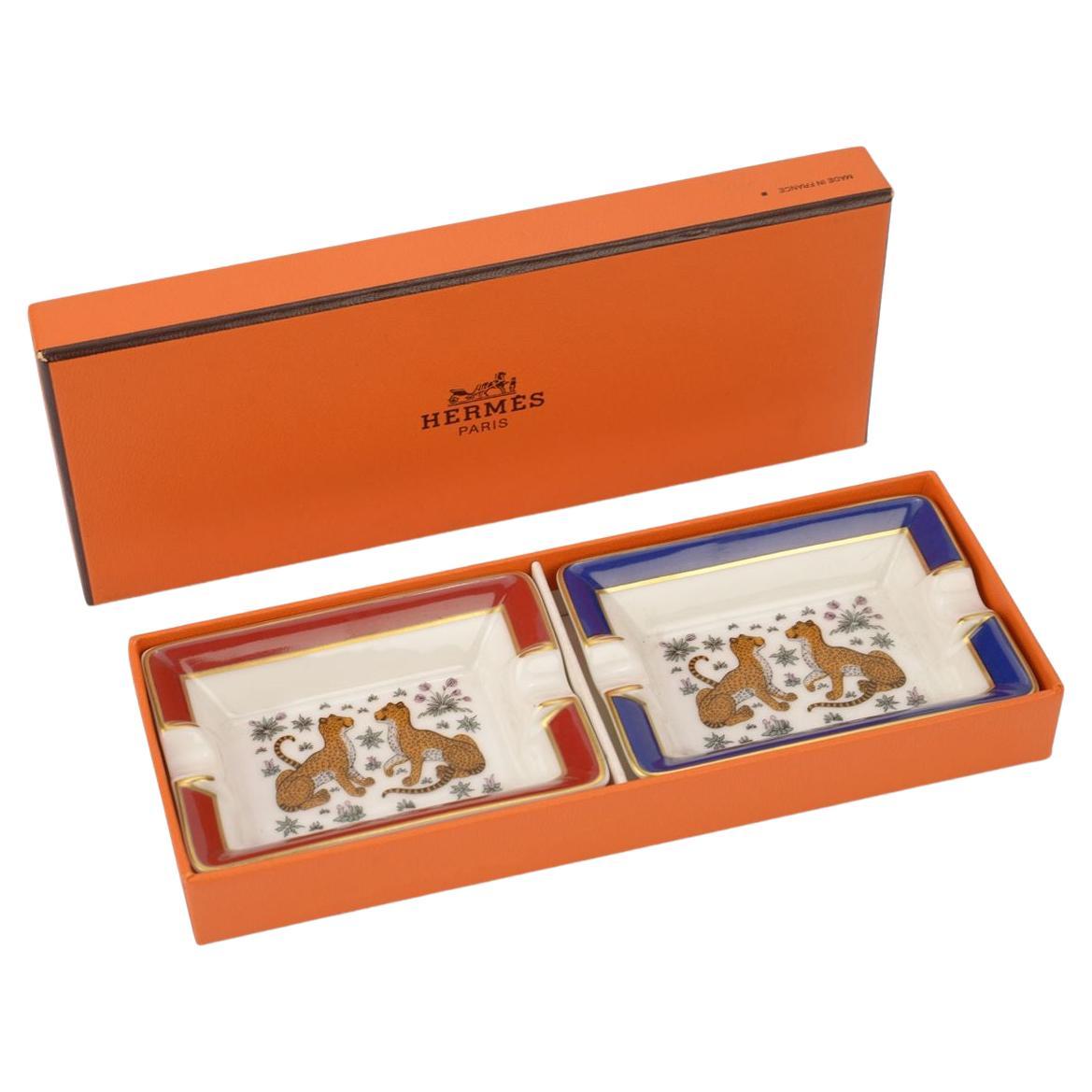 Hermès 2 Mini Guepards Ashtrays Leopard For Sale