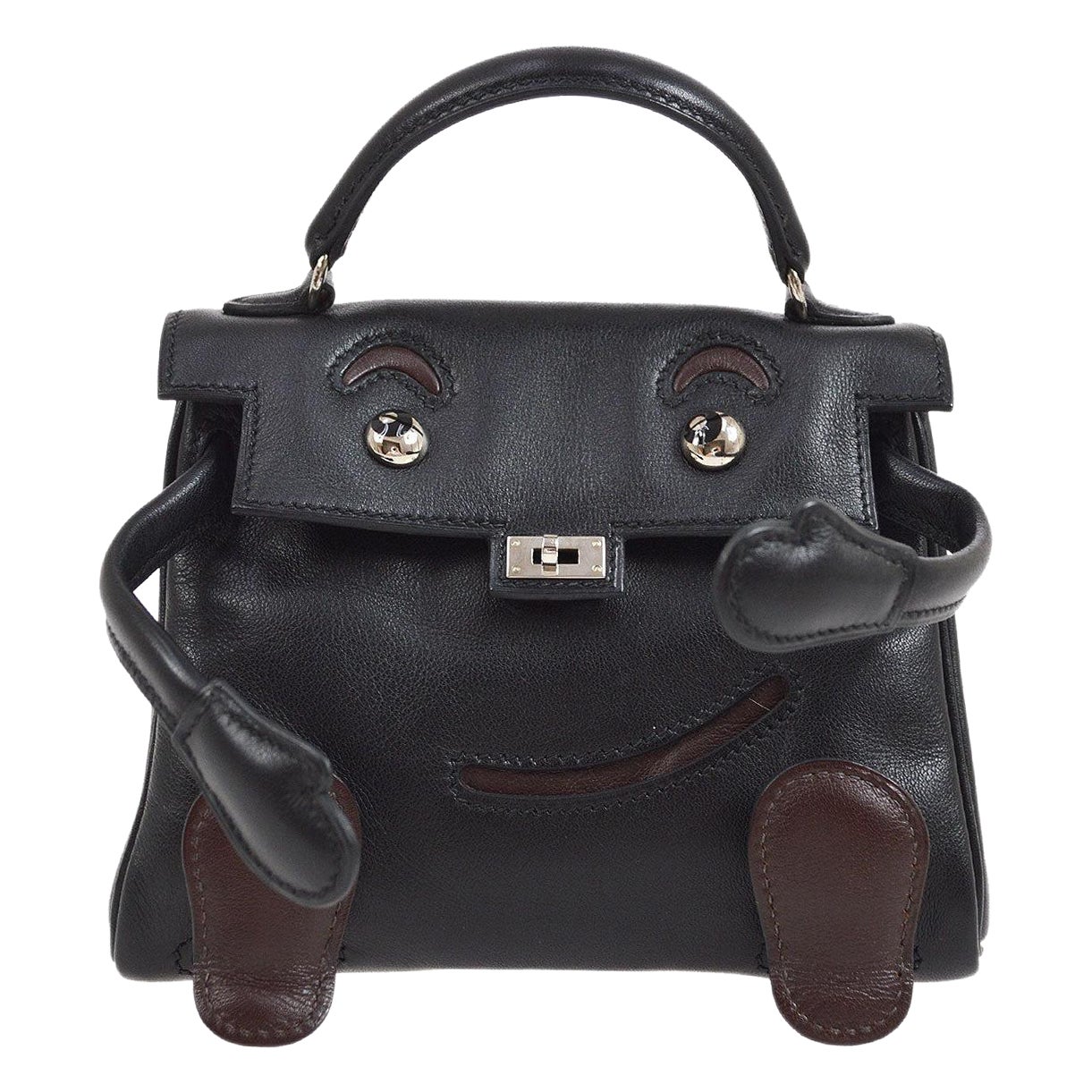 Hermes 2000 Kelly Doll Handtasche Schwarz Gulliver im Angebot